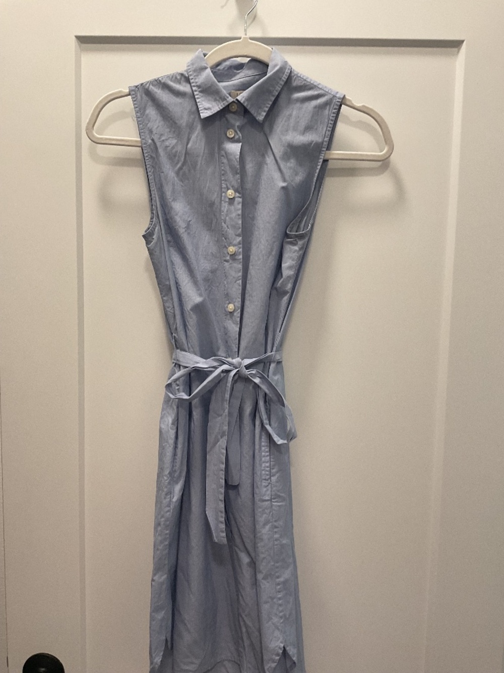 J Crew Factory Light Blue Sleeveless Shirt Dress XXS
